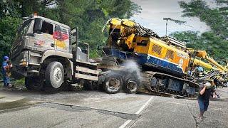 Top Dangerous Moments Of Truck Driving | Top Truck Crash Compilation 2024  Dump Truck Stuck in Mud