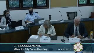 City Council Regular Session 7/20/2021