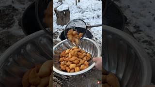 Have you ever eaten "boorsok" bread? #shorts  #cooking #forest #fire #food #nature #outdoors#village