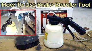 How To Use HF Pneumatic Brake Fluid Bleeder - One Person Job