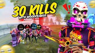 30 Kills Challenge Only with Single Woodpecker  Can I ?? Op 1 Vs 4 Gameplay  Free Fire