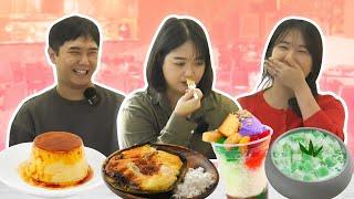 KOREANS REACT TO FILIPINO DESSERTS (FT. @sandrajung07)