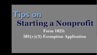 Tips on Starting a Nonprofit: Form 1023