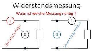 Stromfehler- und Spannungsfehlerschaltung / Widerstand messen / Messwertkorrektur / Elektrotechnik