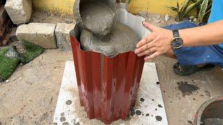 Artwork from Cement and Iron // How to make Flower pots from Cement and Iron