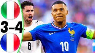 Italy vs France 3-4 - All Goals and Highlights - 2024  MBAPPE