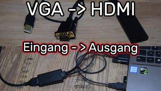 VGA Ausgang an HDMI Eingang anschliessen (VGA auf HDMI Konverter)