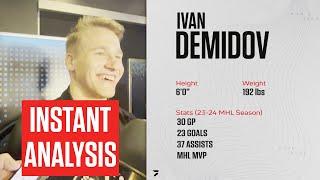 Instant Analysis: Ivan Demidov Drafted No. 5 By Montreal Canadiens At 2024 NHL Draft