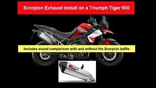 Triumph Tiger 900 Scorpion Exhaust Install with Sound Comparison