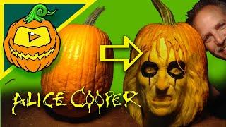 I CARVE A HALLOWEEN PUMPKIN INTO ALICE COOPER!