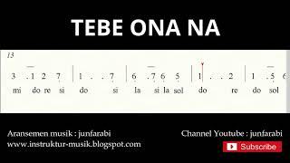 not angka tebe onana - not angka lagu tradisional