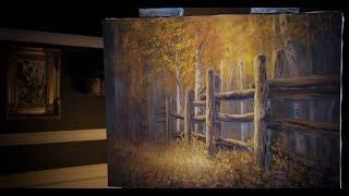 Autumn Fence Oil Painting Landscape - Paint with Kevin