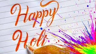 How to write Happy Holi in stylish writing | Happy Holi in calligraphy writing