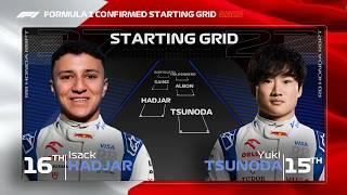 F1 2025 Confirmed Starting Grid