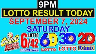 Lotto Result Today 9pm September 7 2024 (PCSO)