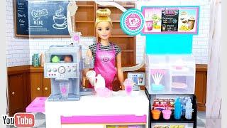 Unboxing The Barbie Doll Coffee Shop Set | Barbies Awesome World