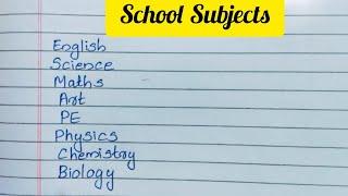 School Subjects | Subject name in English |