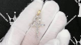 1.00 Carat Diamond Ankh Cross in 10K Yellow Gold | Real Hip Hop Jewelry