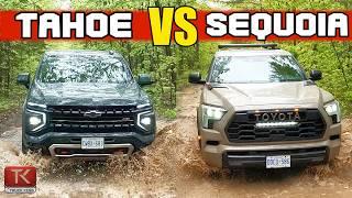 Toyota Sequoia TRD Pro vs Chevy Tahoe Z71 vs MUD! Which Big SUV Tackles the Trail Better?