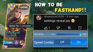 How to be FASTHAND in LANCELOT Using This SECRET Settings in 2024!! ️