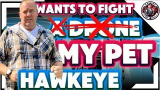 Darren wants to fight my pet drone ( @HawkEye_Canada ) -  #droneaudit #darren #freakout