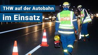 THW auf der Autobahn im Einsatz!