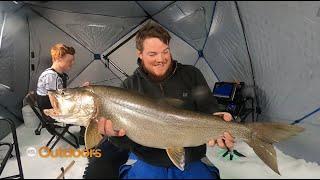 Ice Fishing Trophy Lakers at Flaming Gorge with BMF Outfitters