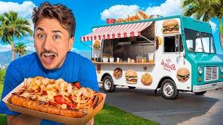 Eating at Random Food Trucks in My City For 24 Hours…