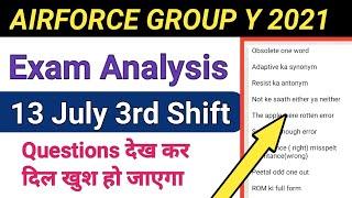 Airforce Group Y Exam Analysis 13 July 3rd Shift | Shift F Exam Review Airforce Group Y