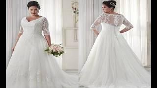 Beautiful V Neck Wedding Dress Plus Size