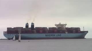 Triple E Container Ship MARIE MAERSK Departing Felixstowe, England