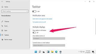 How to Show \ Enable Taskbar on Multiple Displays in Windows 11