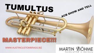 Astonishingly amazing Martin Böhme Tumultus trumpet with red brass bell  for sale at ACB #trumpet