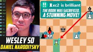 Wesley So *STUNNED* Daniel Naroditsky with Brilliant Rook Sacrifice -  Titled Tuesday 2023