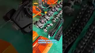 remote control caterpillar lawnmower made by Vigorun Tech, wireless rubber track mowing robot