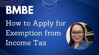 How to Apply for Exemption from Income Tax? #BMBE #BIR