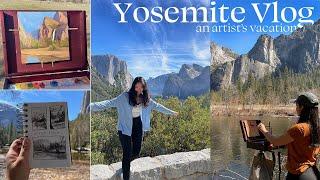 THE IDEAL ARTIST VACATION plein air oil painting + hiking in Yosemite  dreamy art/travel vlog