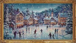 Classic Christmas Frame TV Art Vintage Train Screensaver Framed 4K HD Wallpaper North Pole Slideshow