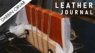 Making a Leather Journal Book by Hand (BOOKBINDING)