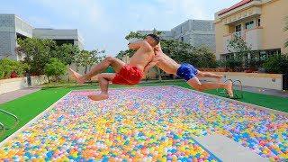 WWE MOVES IN MASSIVE BALL PITS POOL