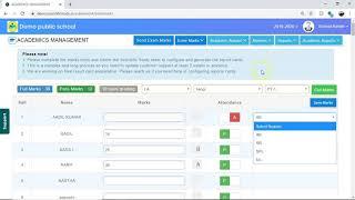 Academic management - Report card generation in school management software