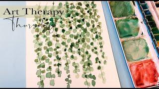 Watercolor Painting /Art Therapy Anxiety Relief /Watercolor Eucalyptus [Step by Step]