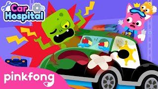 HELP! The Zombie Police Car is Broken | Car Town | Car Hospital | Veo Veo | Pinkfong Car Story