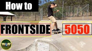 How to Frontside 5050 on transition - (Skateboarding tutorial)