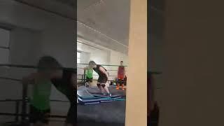 Pro Wrestling training  - first backflip