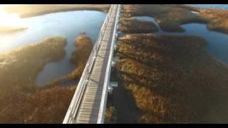 Bass Hole Boardwalk (or Gray's Beach) 4k Aerial : Yarmouth, Cape Cod