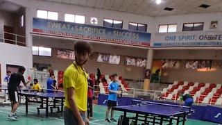 Table tennis training session among international players