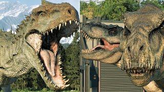 REXY (Dominion) AND BIG EATIE (CC) VS INDOMINUS REX - Jurassic World Evolution 2