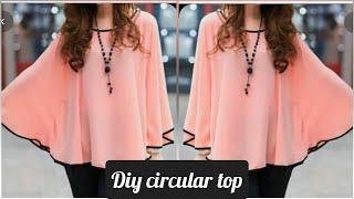 Diy Circular top///ruffle  TOP tutorial in just 1 meter fabric///बचे हुए कपड़े से बनाए सुंदर टॉप///