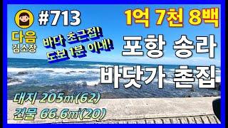 #713 포항 북구 송라면 바닷가 주택 #다음공인중개사 #010-2622-8488 #계획관리지역 #조사리간이해수욕장 #화진해수욕장